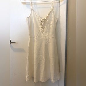 Divided H&M size 6 cream dress with a lace neckline